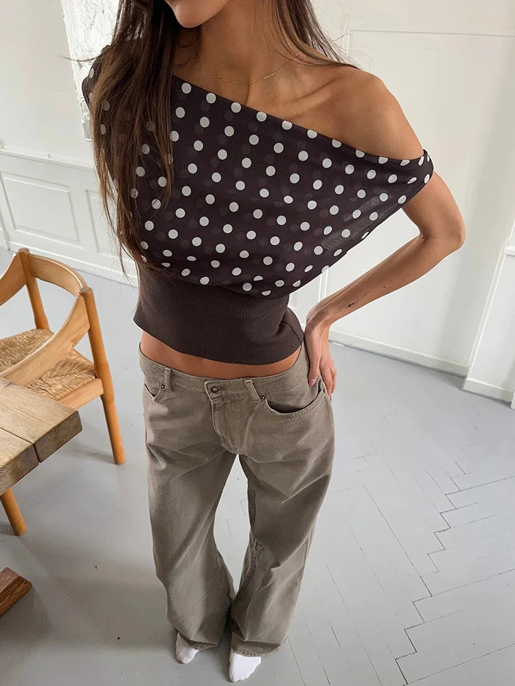 Balitops Sexy Polka Dot Crop Tops Women