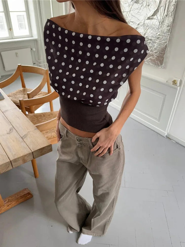 Balitops Sexy Polka Dot Crop Tops Women